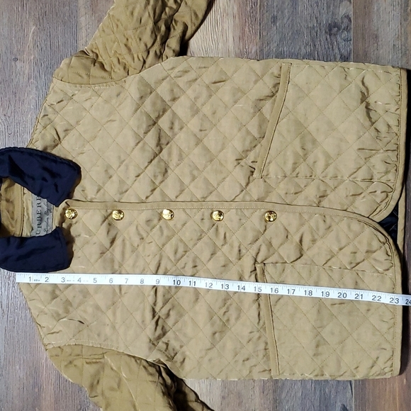 Burberry tan quilted cotton jacket coat nova check flip cuff and collar reverse - Picture 14 of 14
